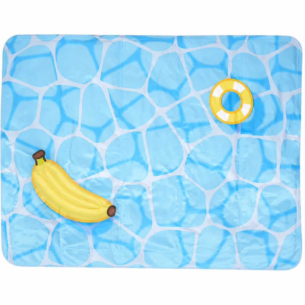 Blue Square Dog Mat