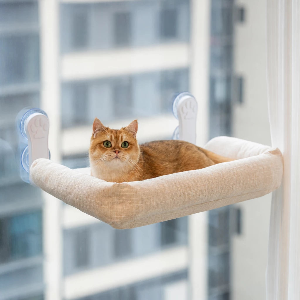 Window-Mounted Cat Hammock with Suction Cups