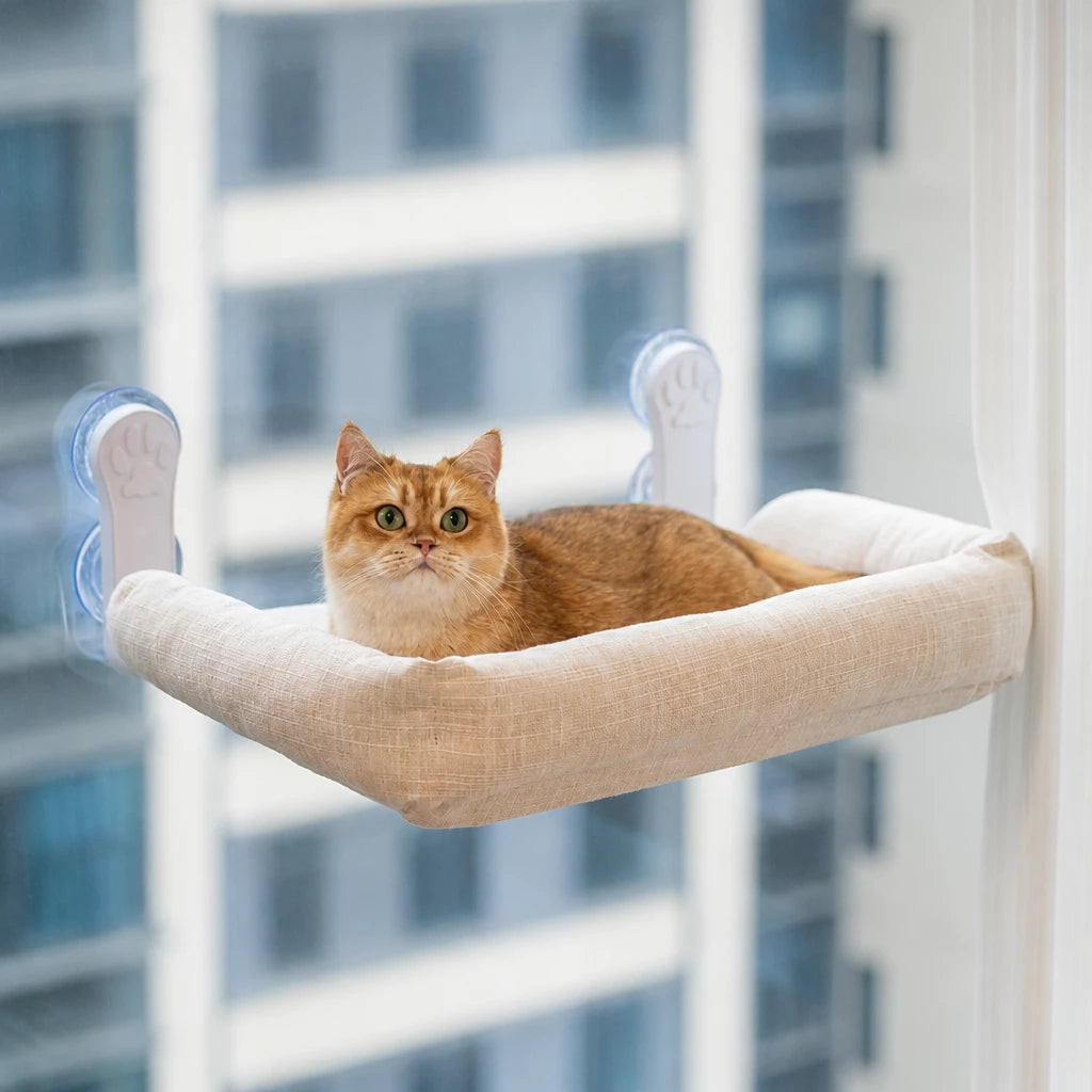 Window-Mounted Cat Hammock with Suction Cups
