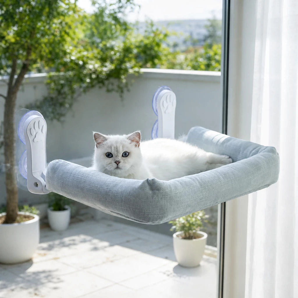 Window-Mounted Cat Hammock with Suction Cups