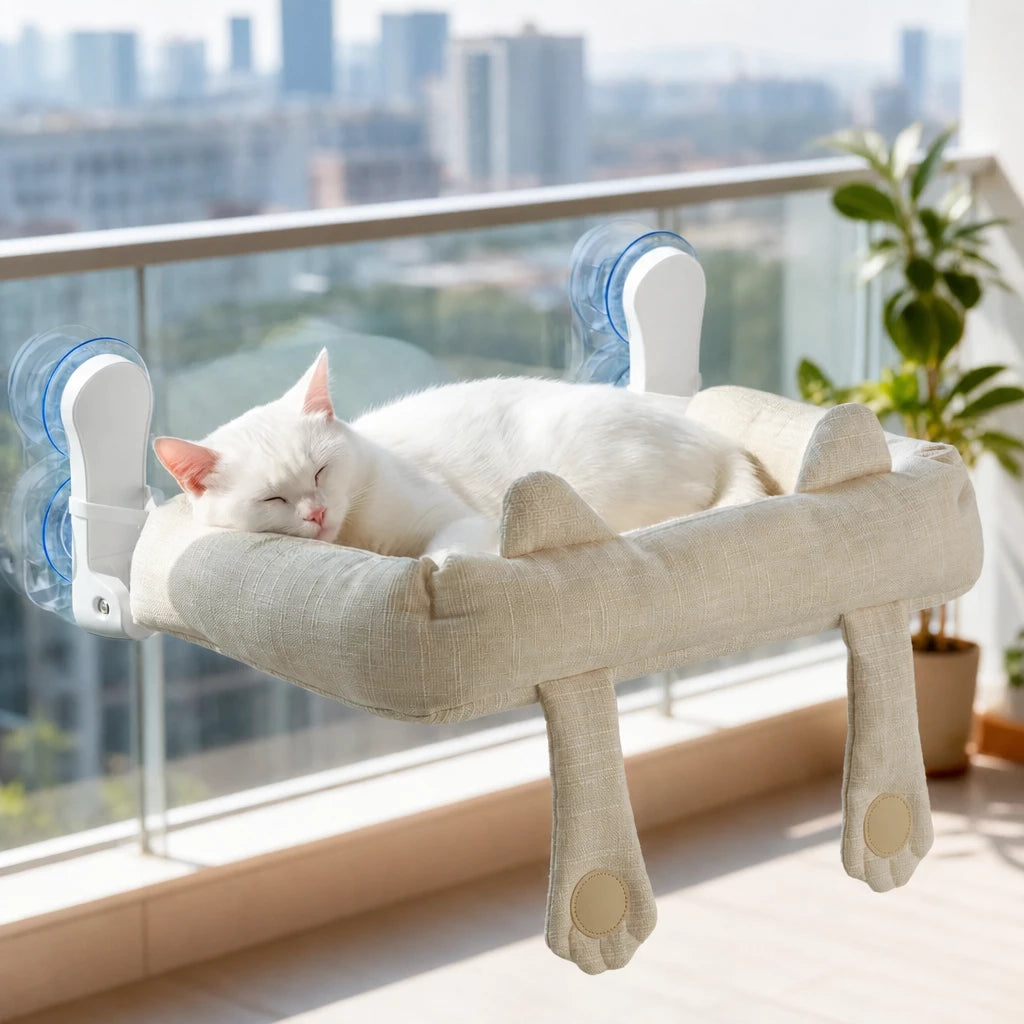 Window-Mounted Cat Hammock with Suction Cups