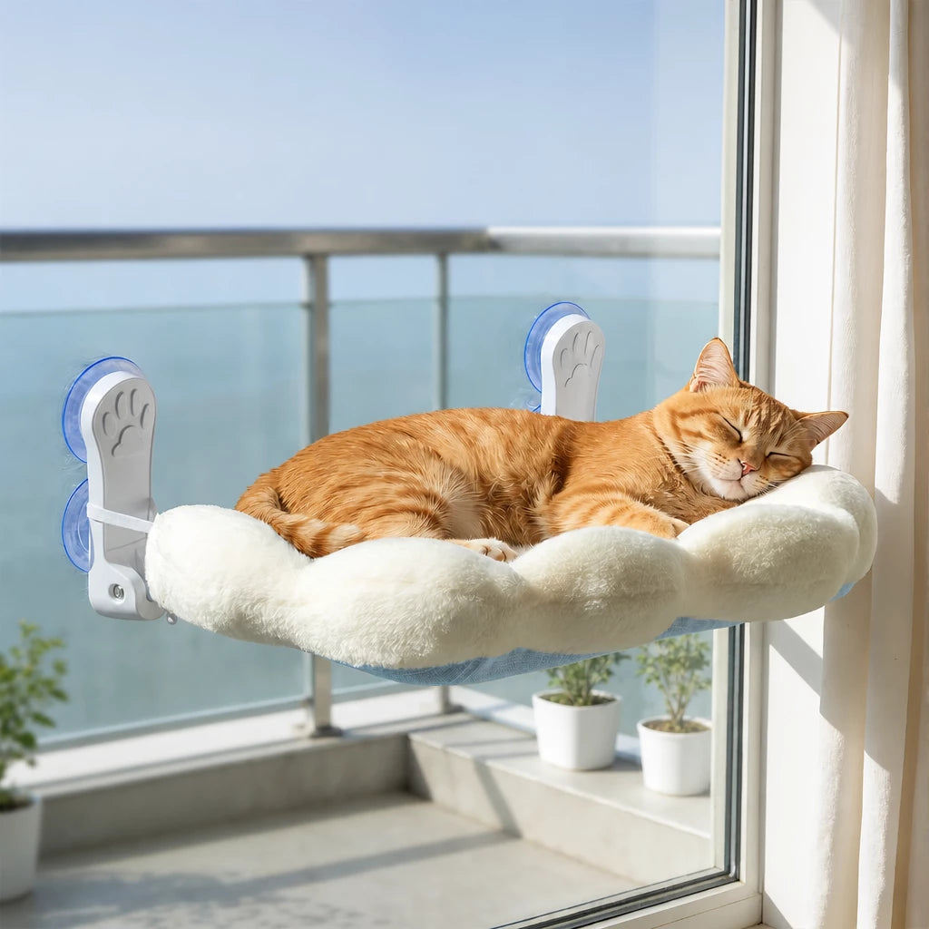 Window-Mounted Cat Hammock with Suction Cups