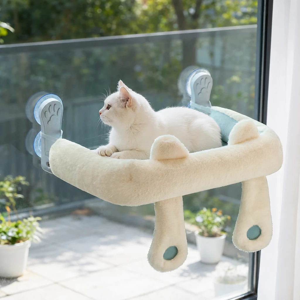 Window-Mounted Cat Hammock with Suction Cups