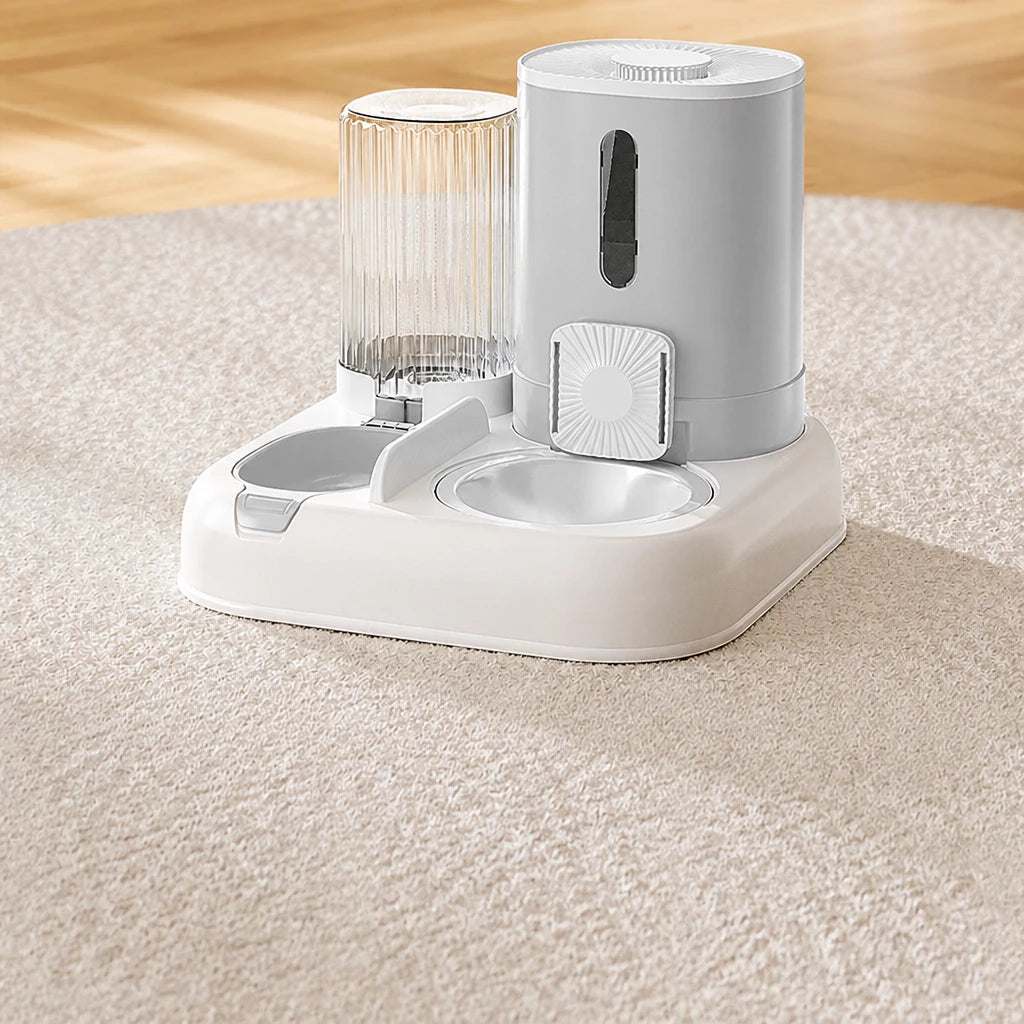 Automatic Pet Feeder with Dual Bowls for Cats & Dogs