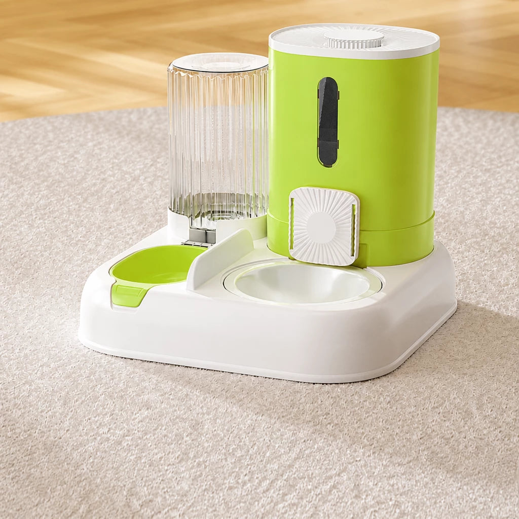 Automatic Pet Feeder with Dual Bowls for Cats & Dogs