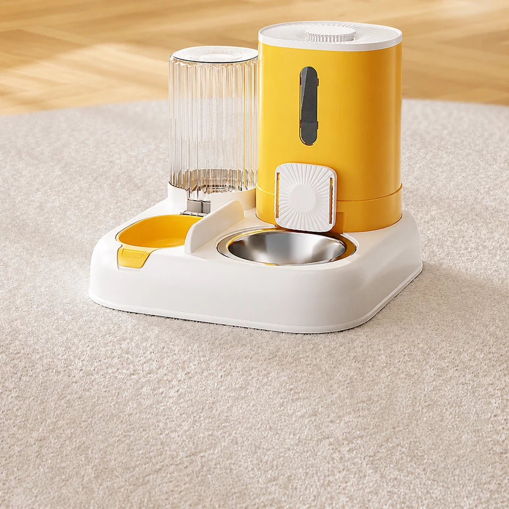 Automatic Pet Feeder with Dual Bowls for Cats & Dogs