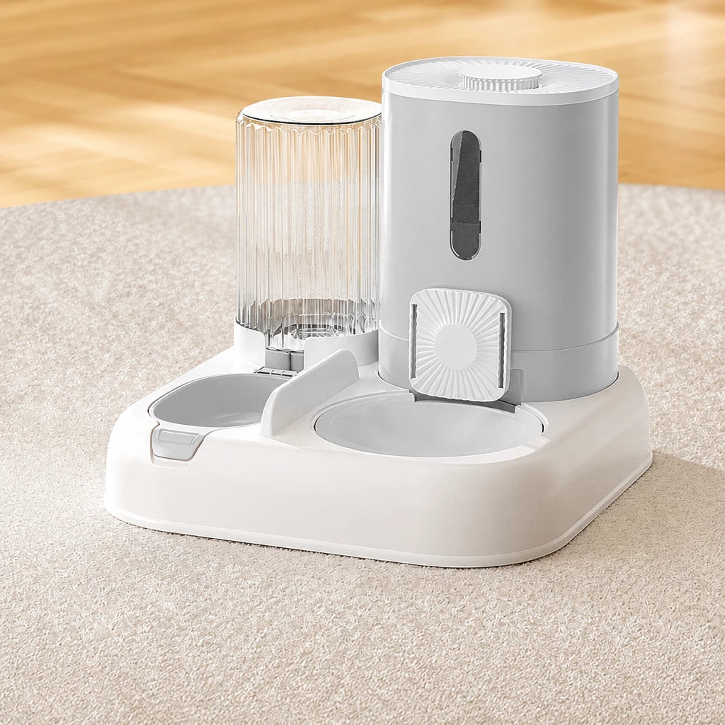 Automatic Pet Feeder with Dual Bowls for Cats & Dogs