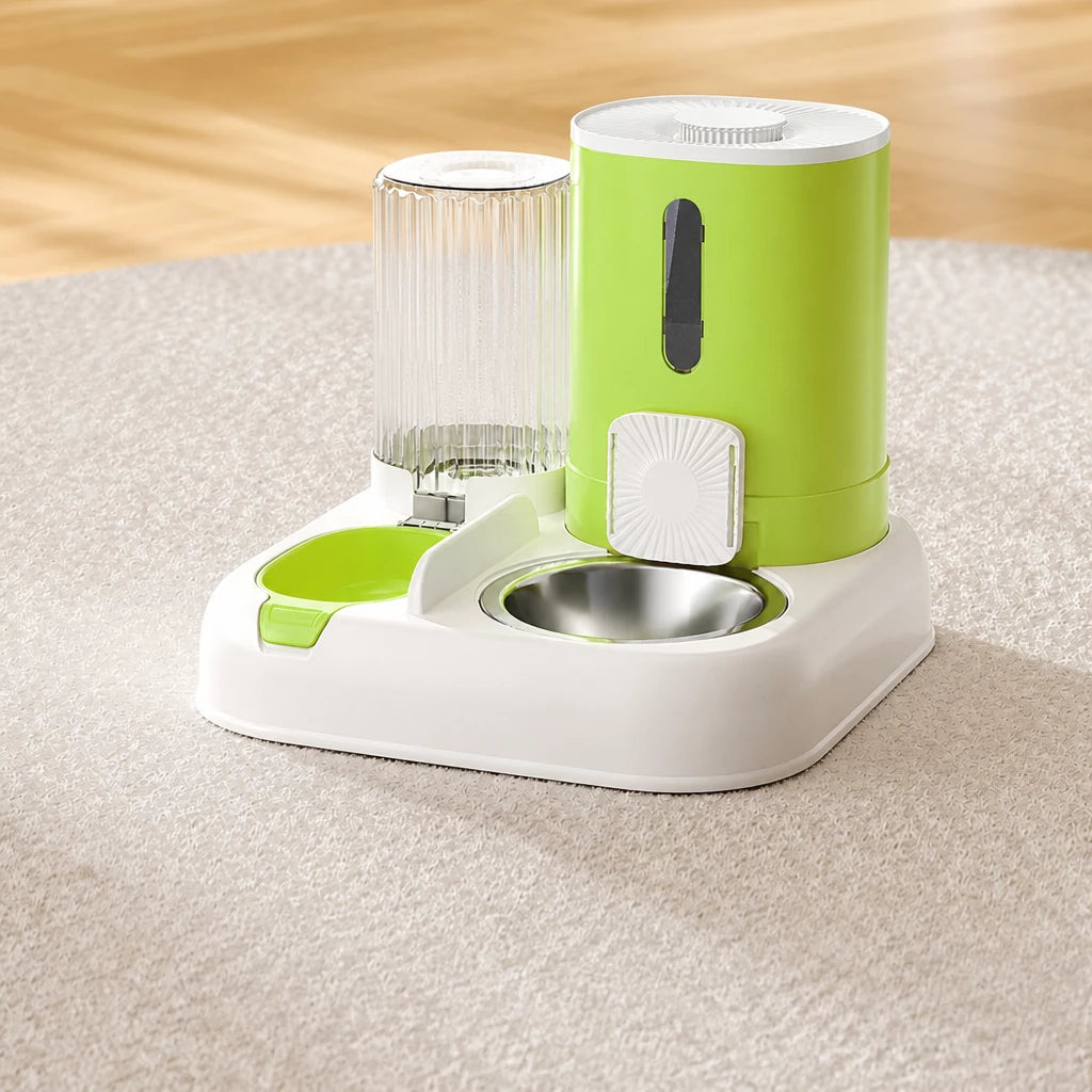 Automatic Pet Feeder with Dual Bowls for Cats & Dogs