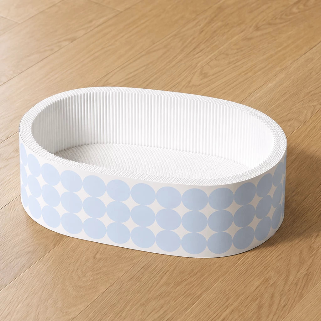 Deep Oval Cardboard Cat Scratcher Bed