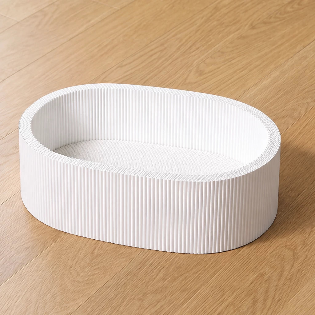 Deep Oval Cardboard Cat Scratcher Bed