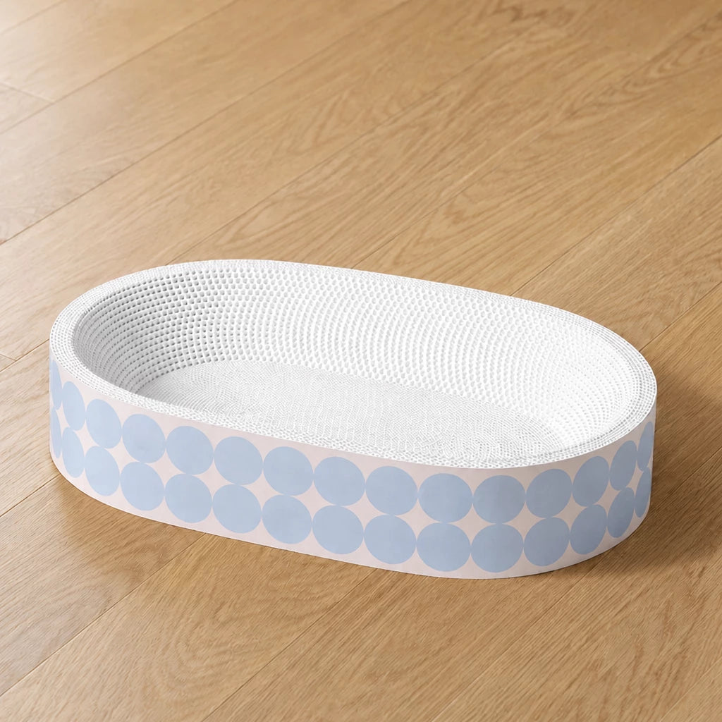 Deep Oval Cardboard Cat Scratcher Bed