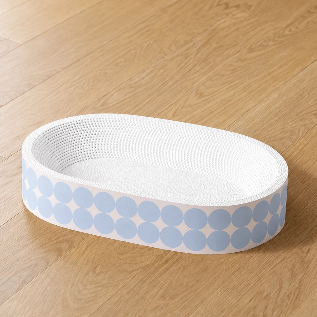Deep Oval Cardboard Cat Scratcher Bed