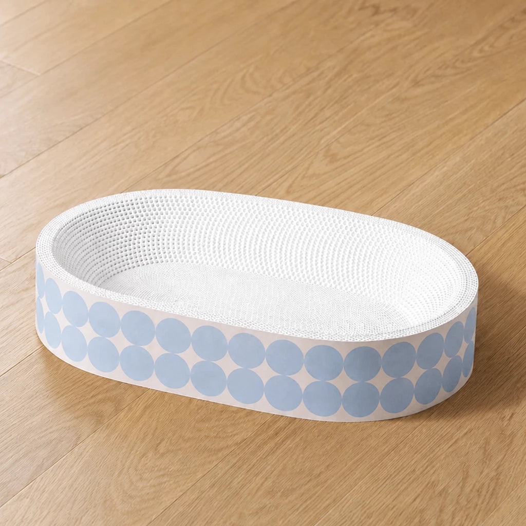 Deep Oval Cardboard Cat Scratcher Bed