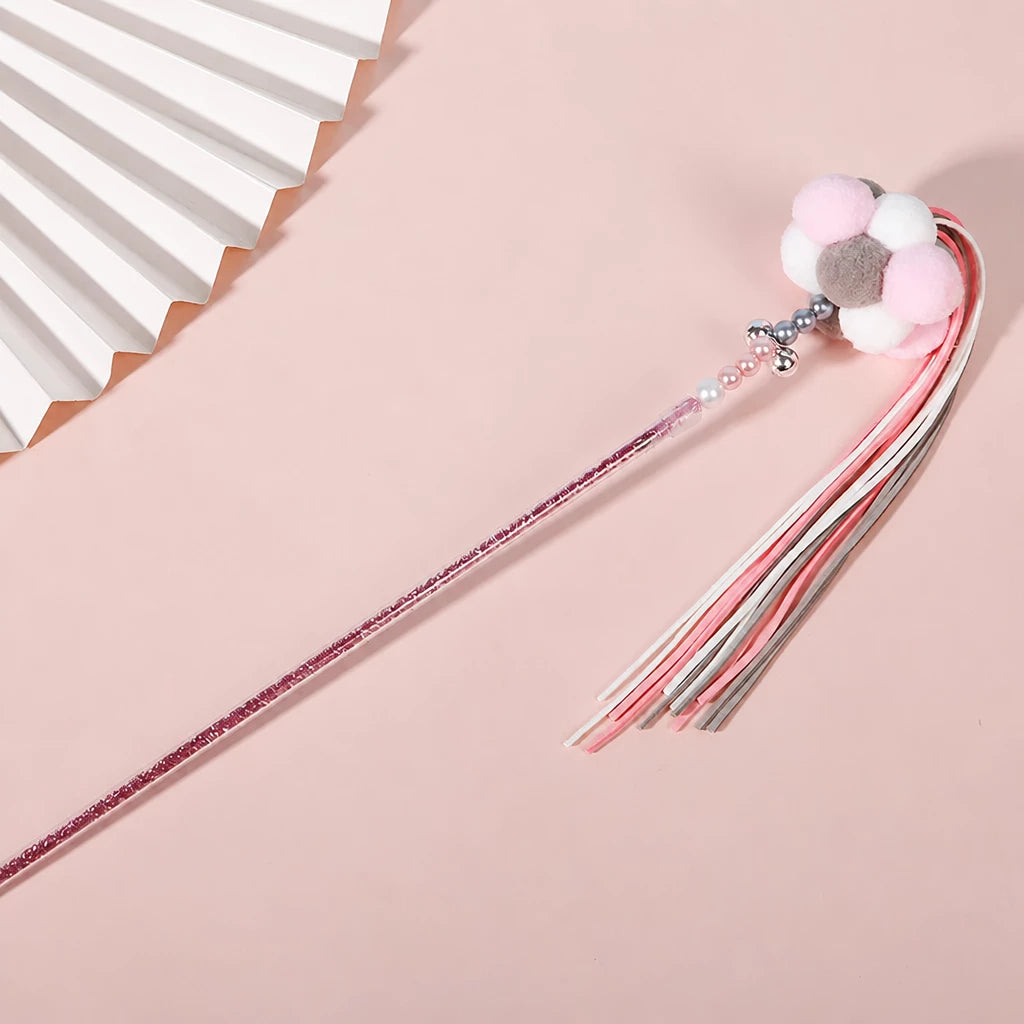Fairy Cat Teaser Wand with Pom-Pom Toy