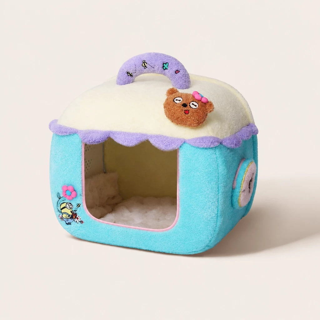 Pet Bed with Removable Washable Cover for Cats and Dogs