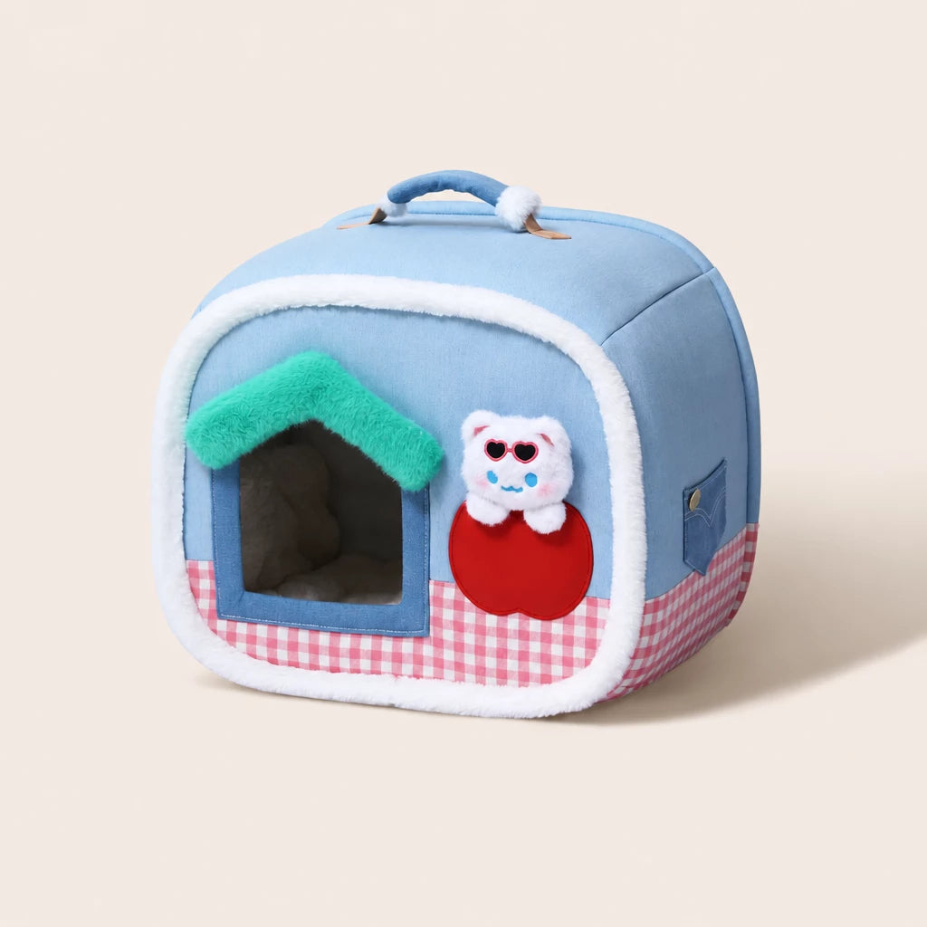 Pet Bed with Removable Washable Cover for Cats and Dogs