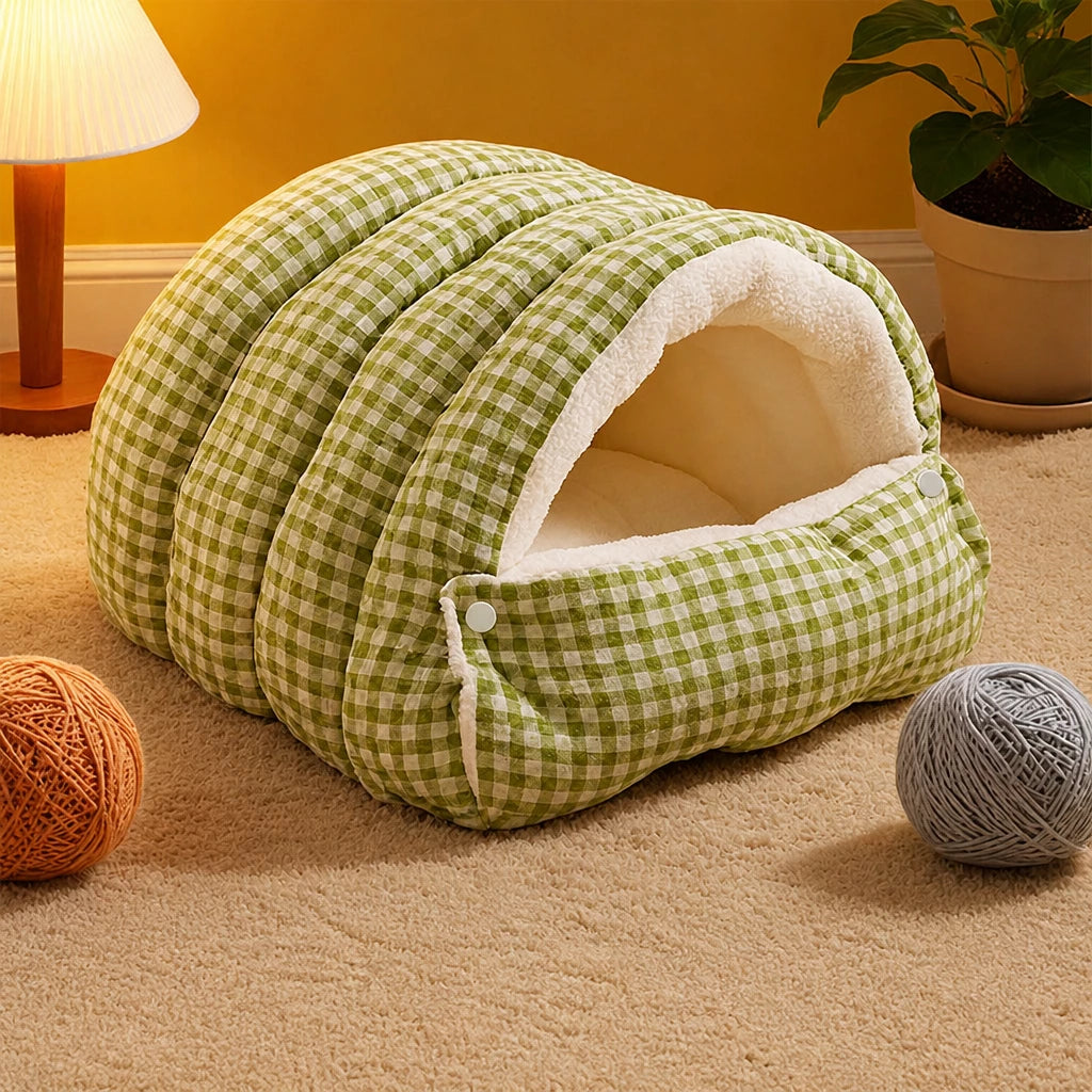 Semi-Enclosed Cat & Small Dog Bed with Removable, Washable Design