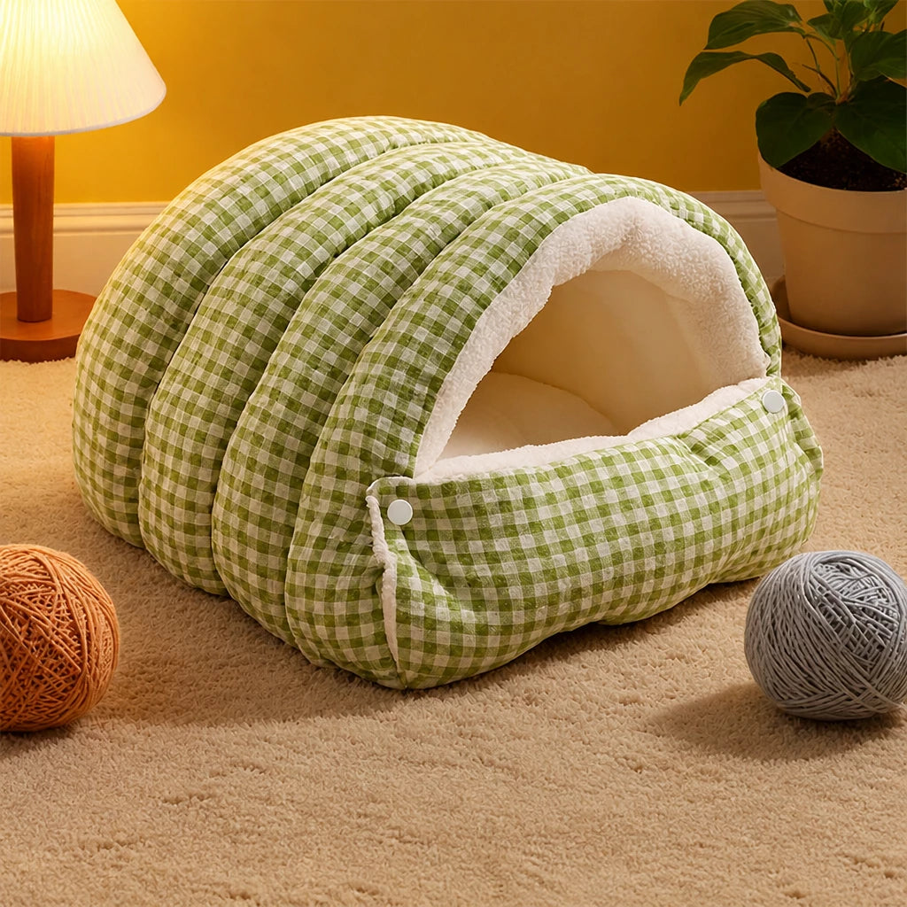 Semi-Enclosed Cat & Small Dog Bed with Removable, Washable Design
