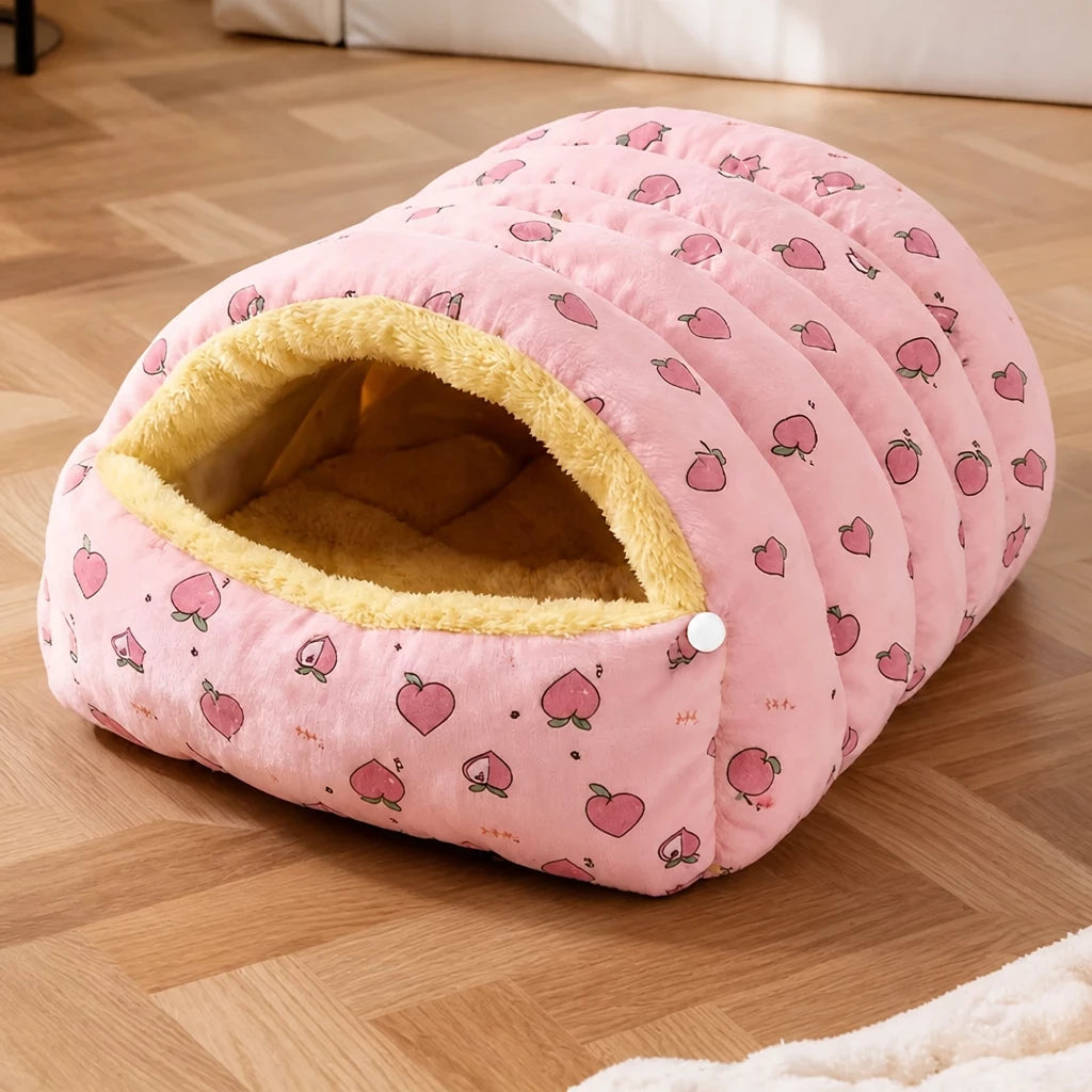 Semi-Enclosed Cat & Small Dog Bed with Removable, Washable Design