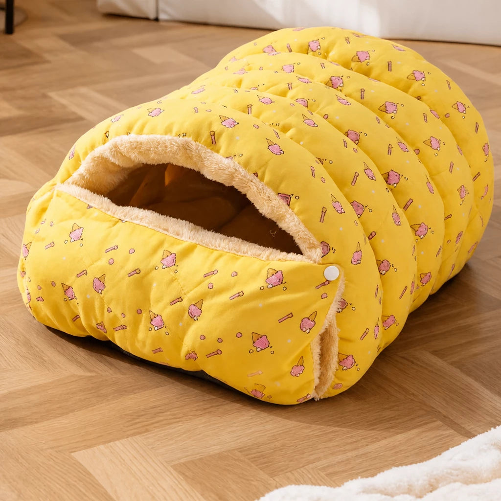 Semi-Enclosed Cat & Small Dog Bed with Removable, Washable Design