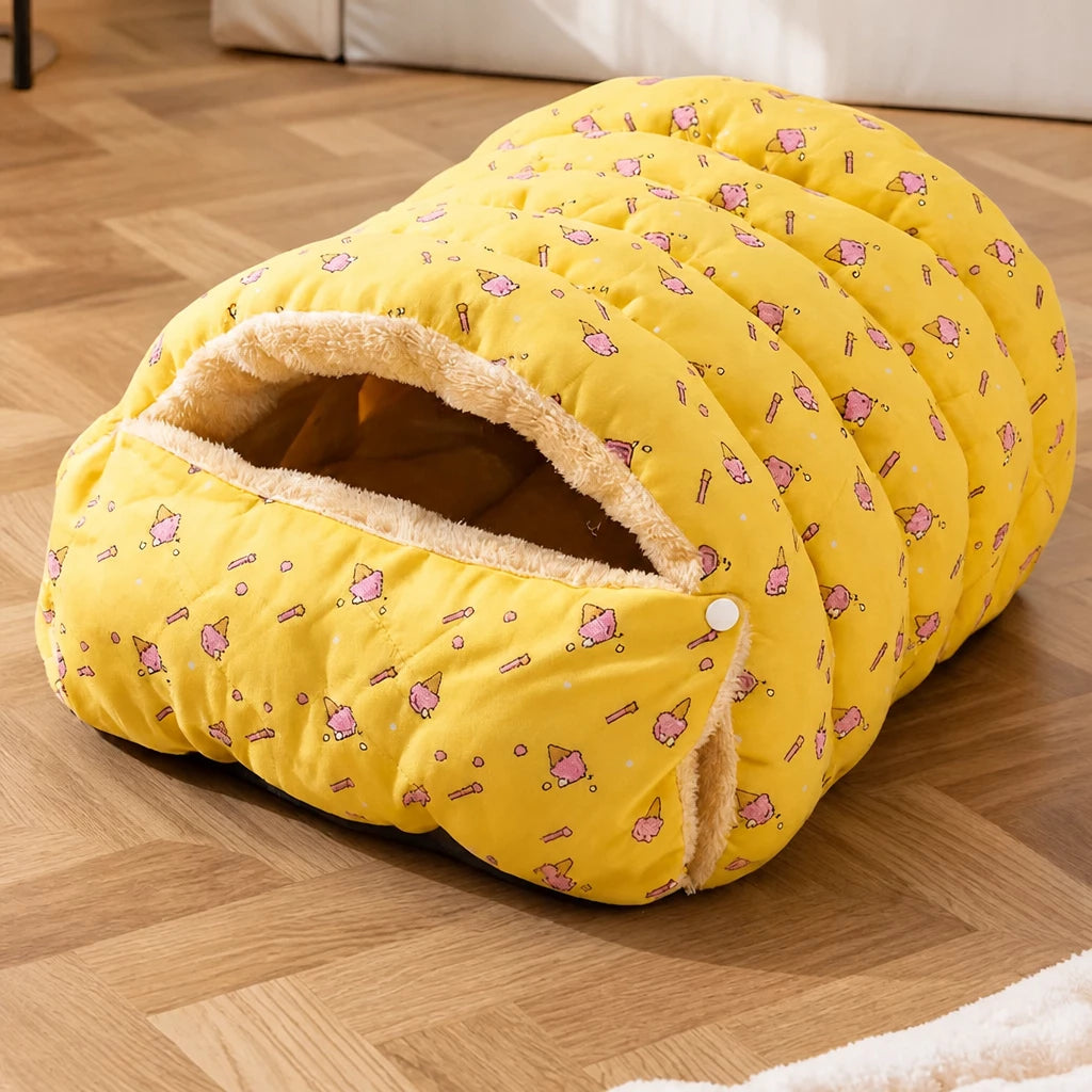 Semi-Enclosed Cat & Small Dog Bed with Removable, Washable Design