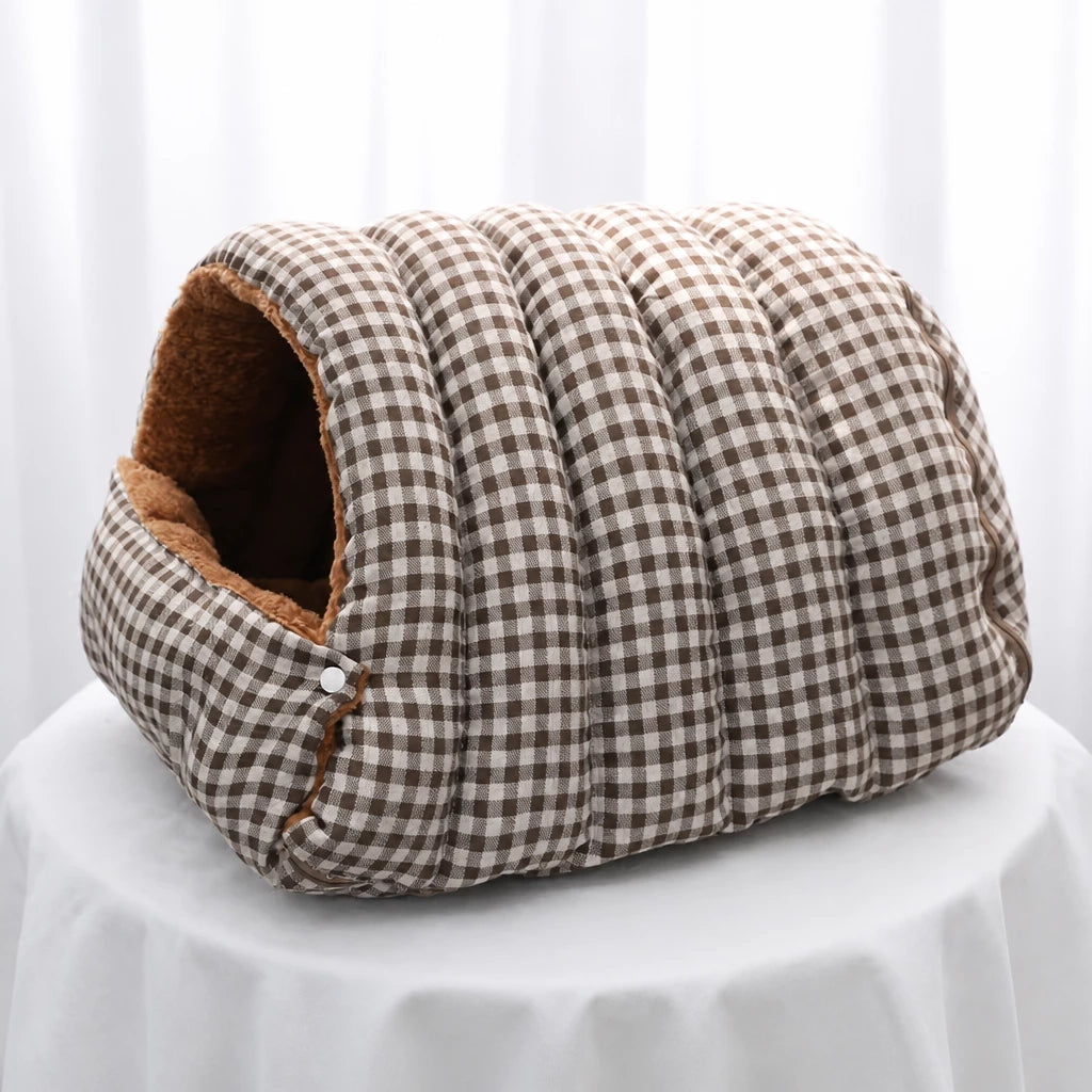 Enclosed Pet Bed with Open Entry for Cats and Small Dogs