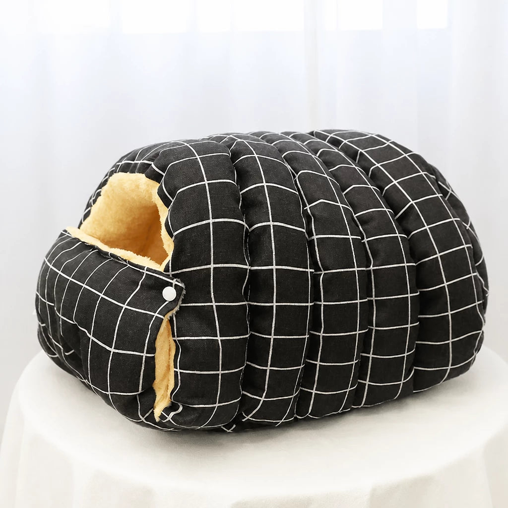 Enclosed Pet Bed with Open Entry for Cats and Small Dogs