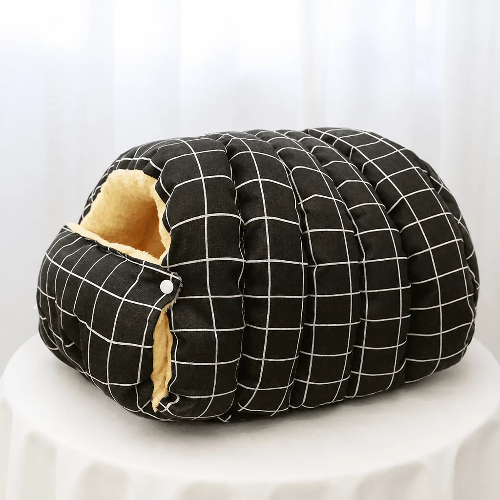 Enclosed Pet Bed with Open Entry for Cats and Small Dogs