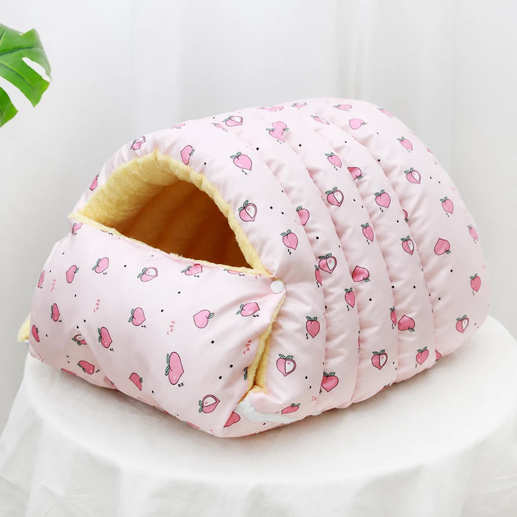 Enclosed Pet Bed with Open Entry for Cats and Small Dogs