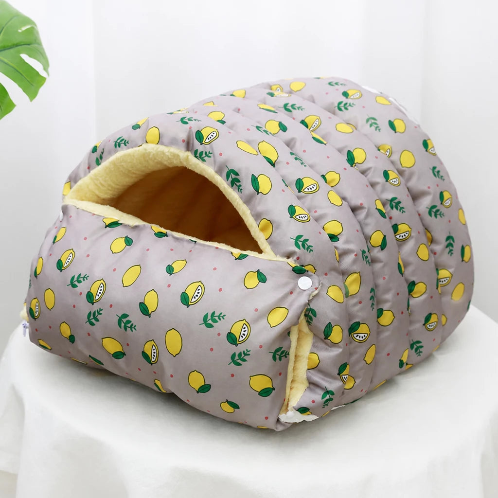 Enclosed Pet Bed with Open Entry for Cats and Small Dogs