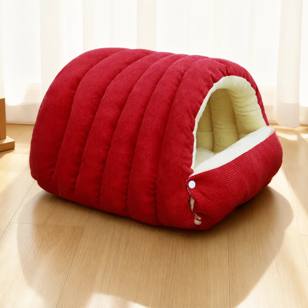 Semi-Enclosed EPE Foam Pet Bed for Cats and Small Dogs