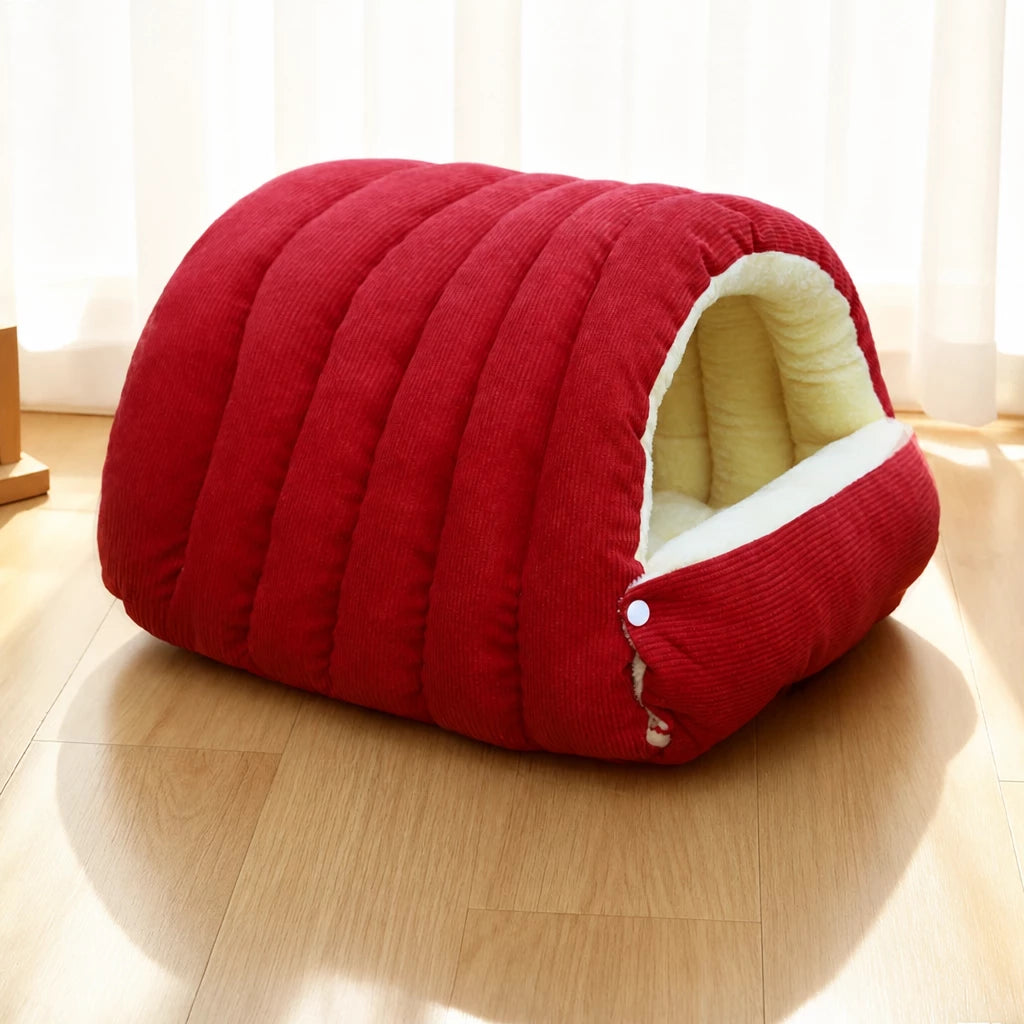 Semi-Enclosed EPE Foam Pet Bed for Cats and Small Dogs