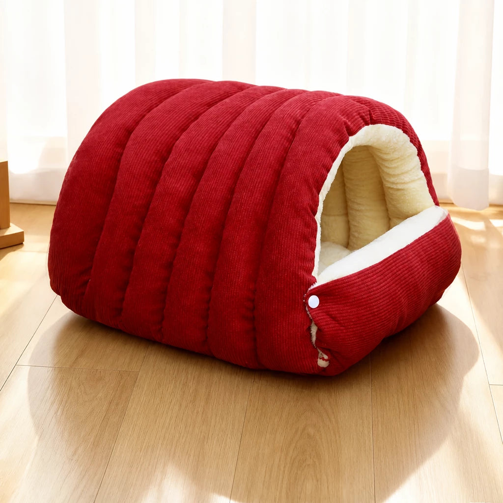 Semi-Enclosed EPE Foam Pet Bed for Cats and Small Dogs