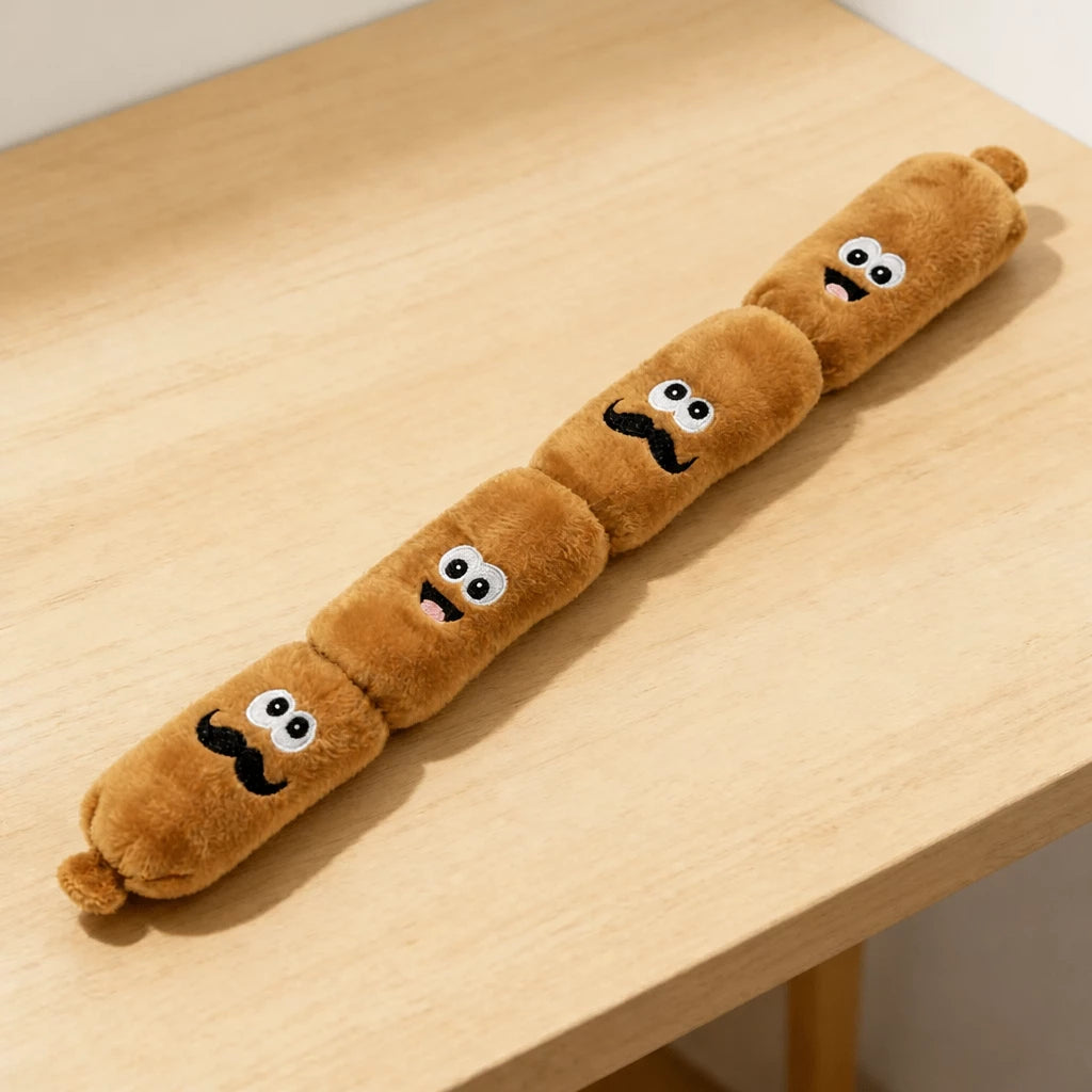 Four-Section Sausage Squeaky Tug Toy for Dogs