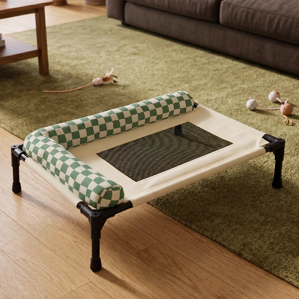 Portable Elevated Pet Cot for Dogs and Cats with Mesh Surface