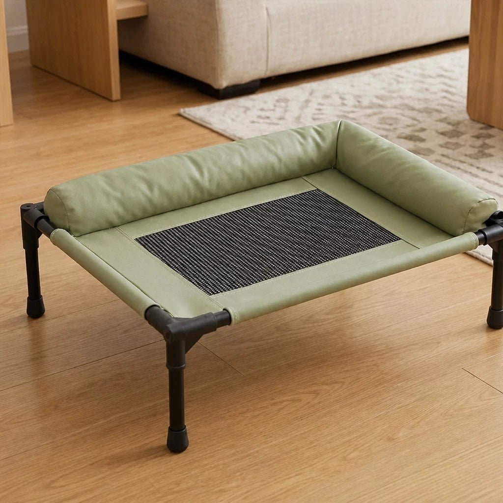 Portable Elevated Pet Cot for Dogs and Cats with Mesh Surface
