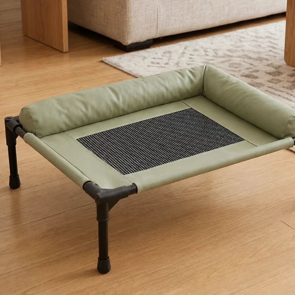 Portable Elevated Pet Cot for Dogs and Cats with Mesh Surface