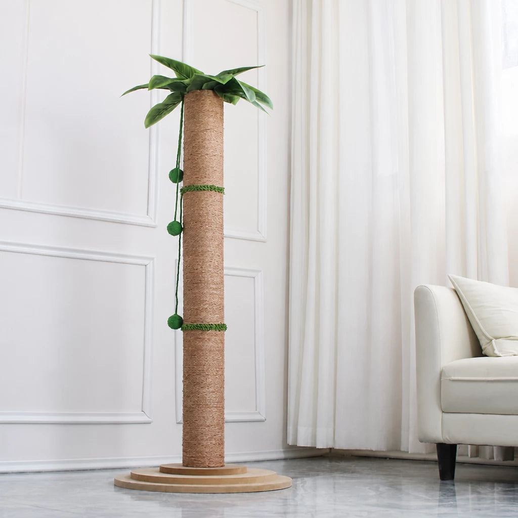 Tall Sisal Cat Scratching Post with Vertical Climbing Design