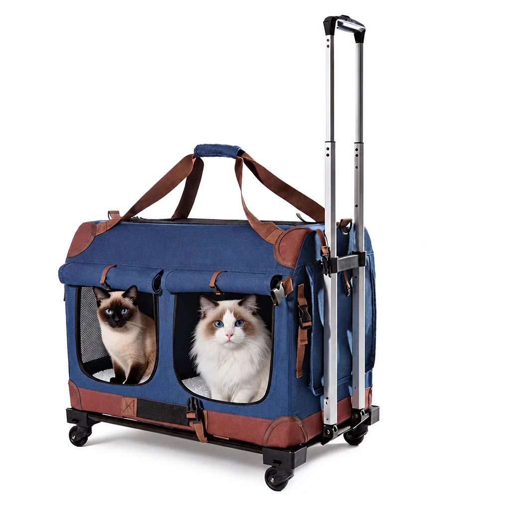 Large Foldable Pet Carrier for Cats and Dogs