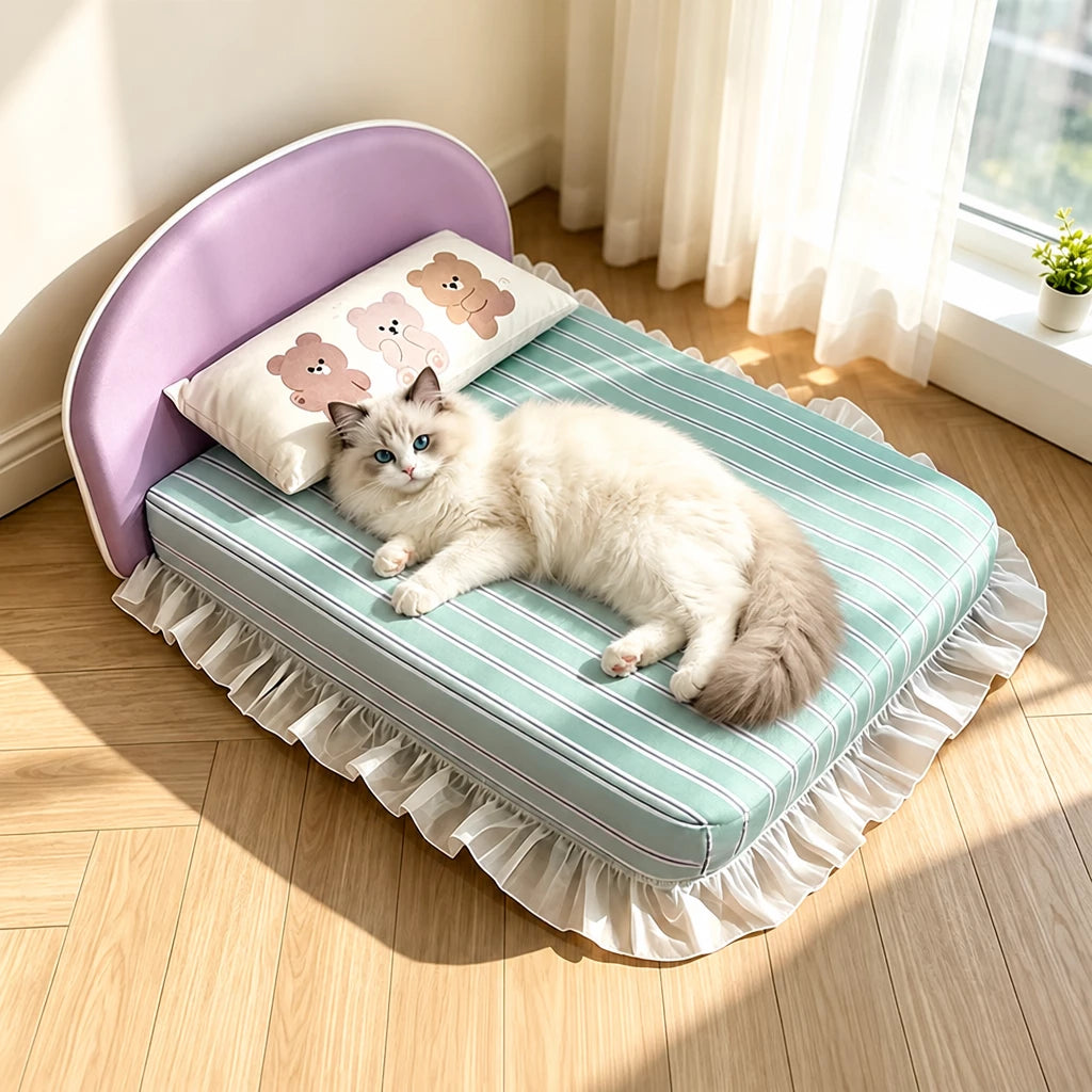 Waterproof Pet Bed with Removable Cover and Pillow