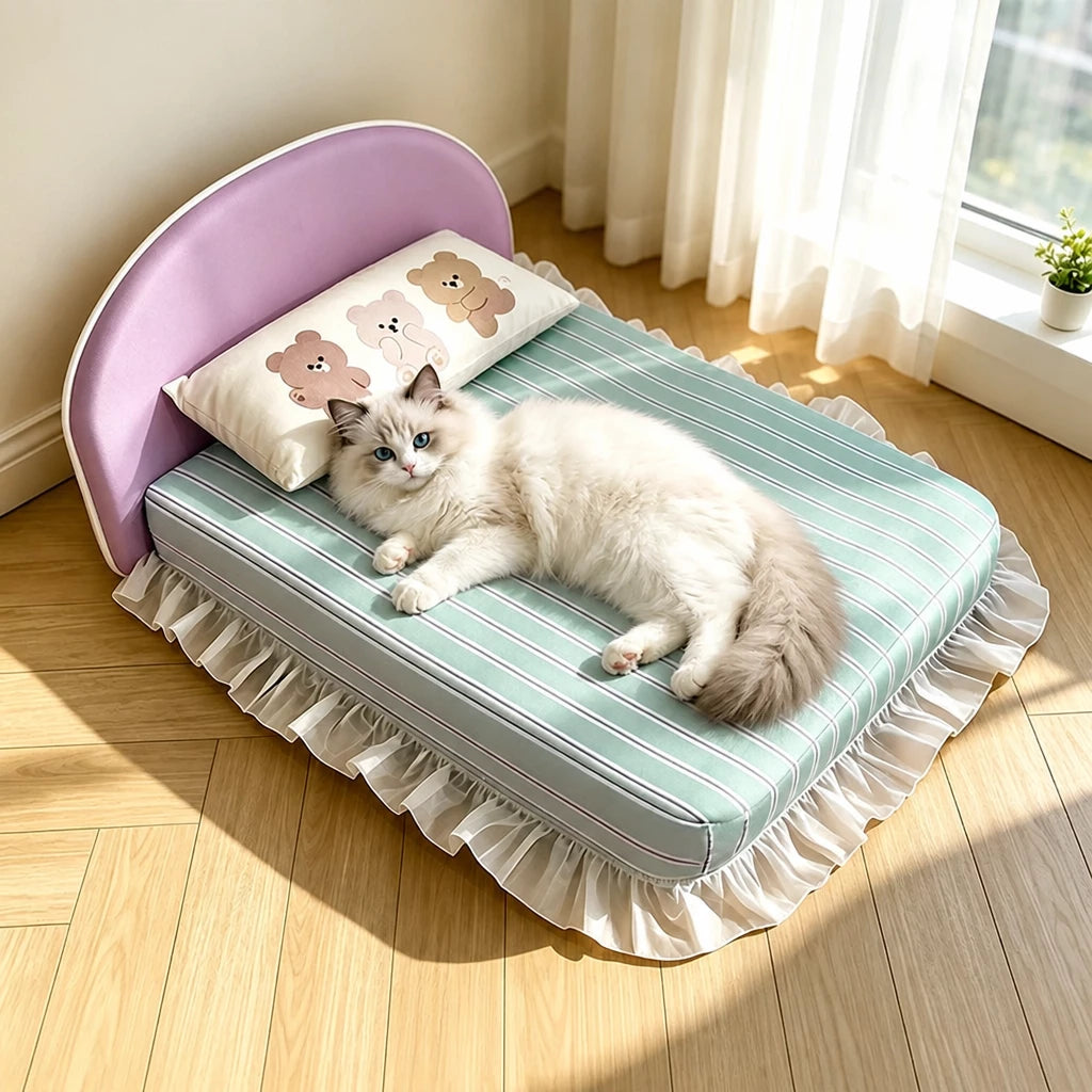 Waterproof Pet Bed with Removable Cover and Pillow