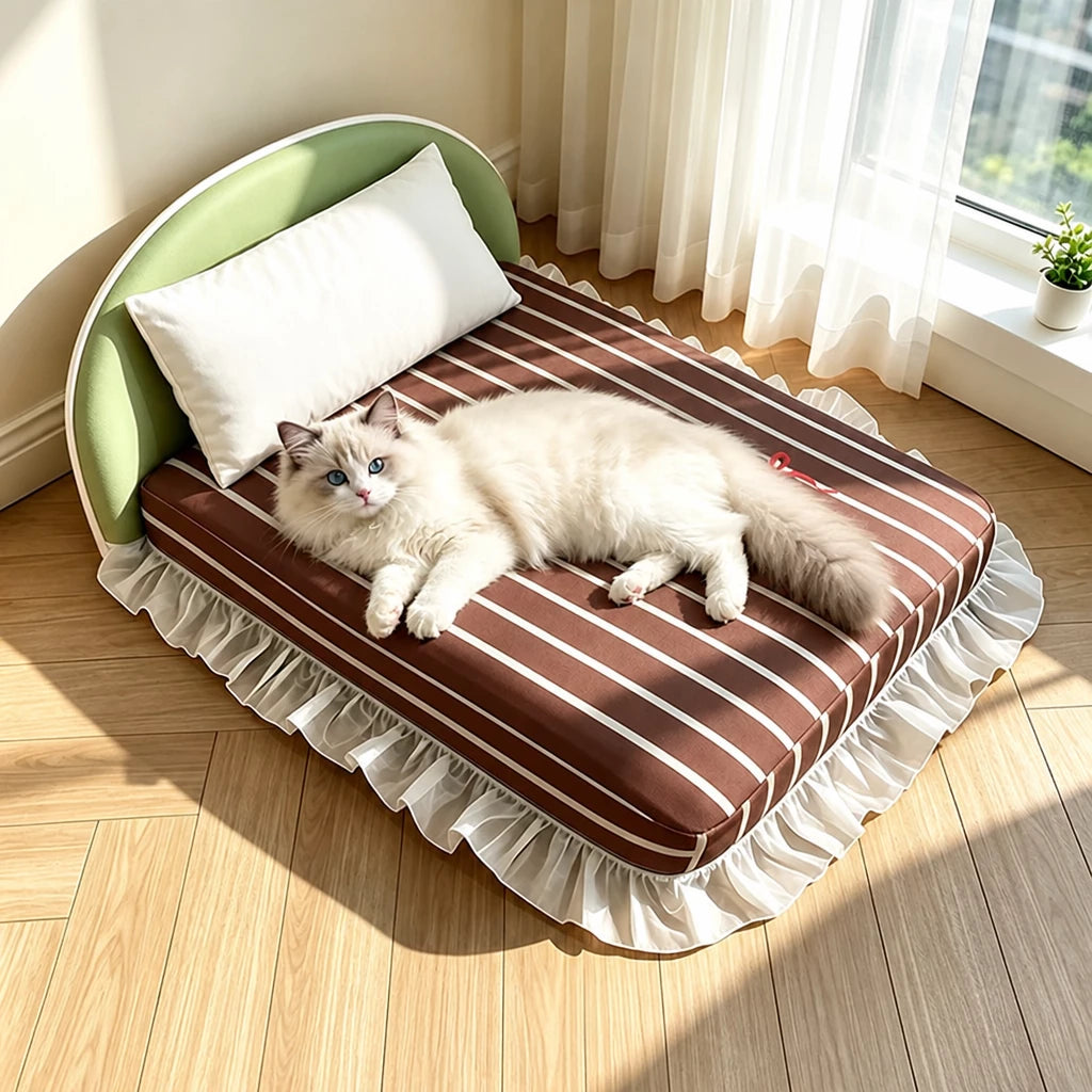 Waterproof Pet Bed with Removable Cover and Pillow