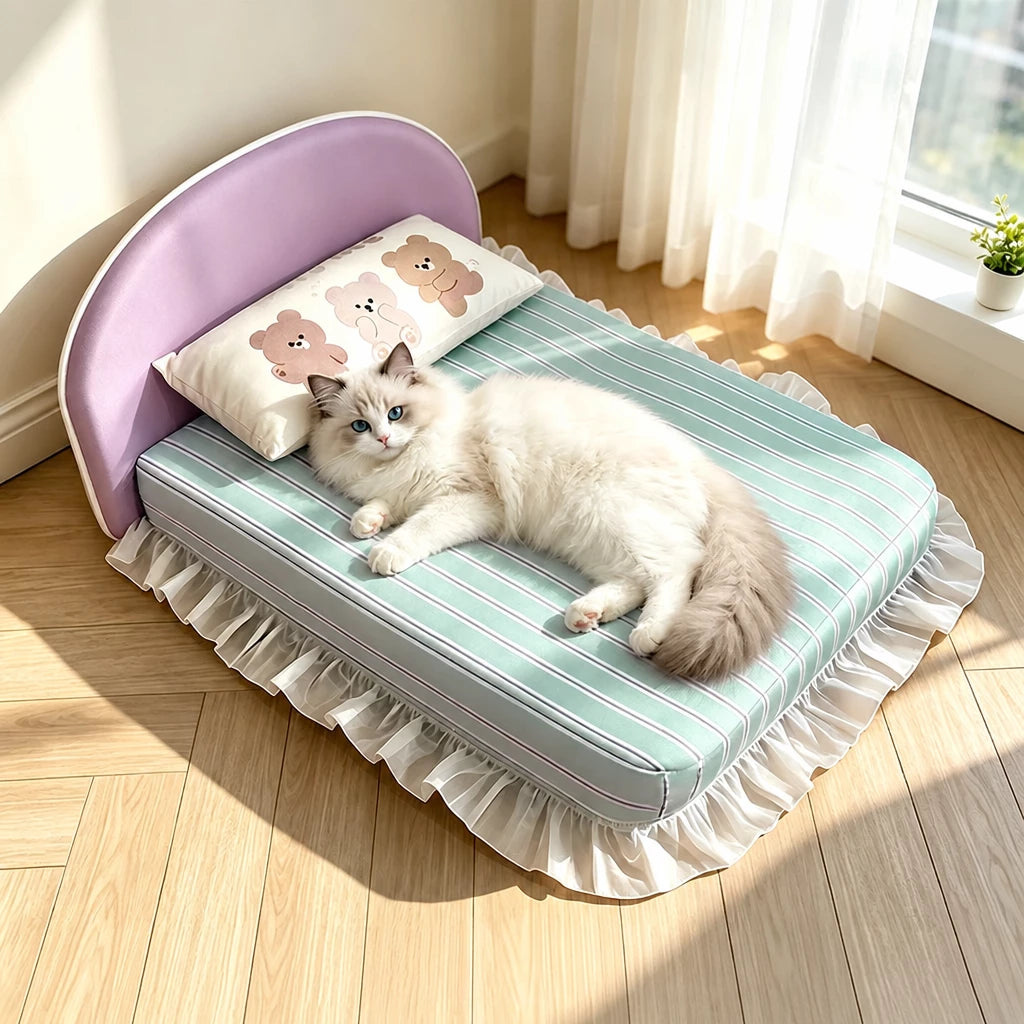 Waterproof Pet Bed with Removable Cover and Pillow