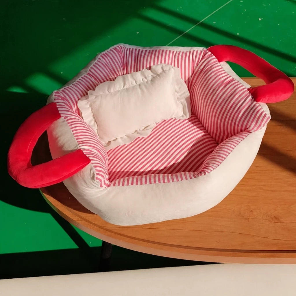 Portable Polyester Pet Bed with Carry Handle