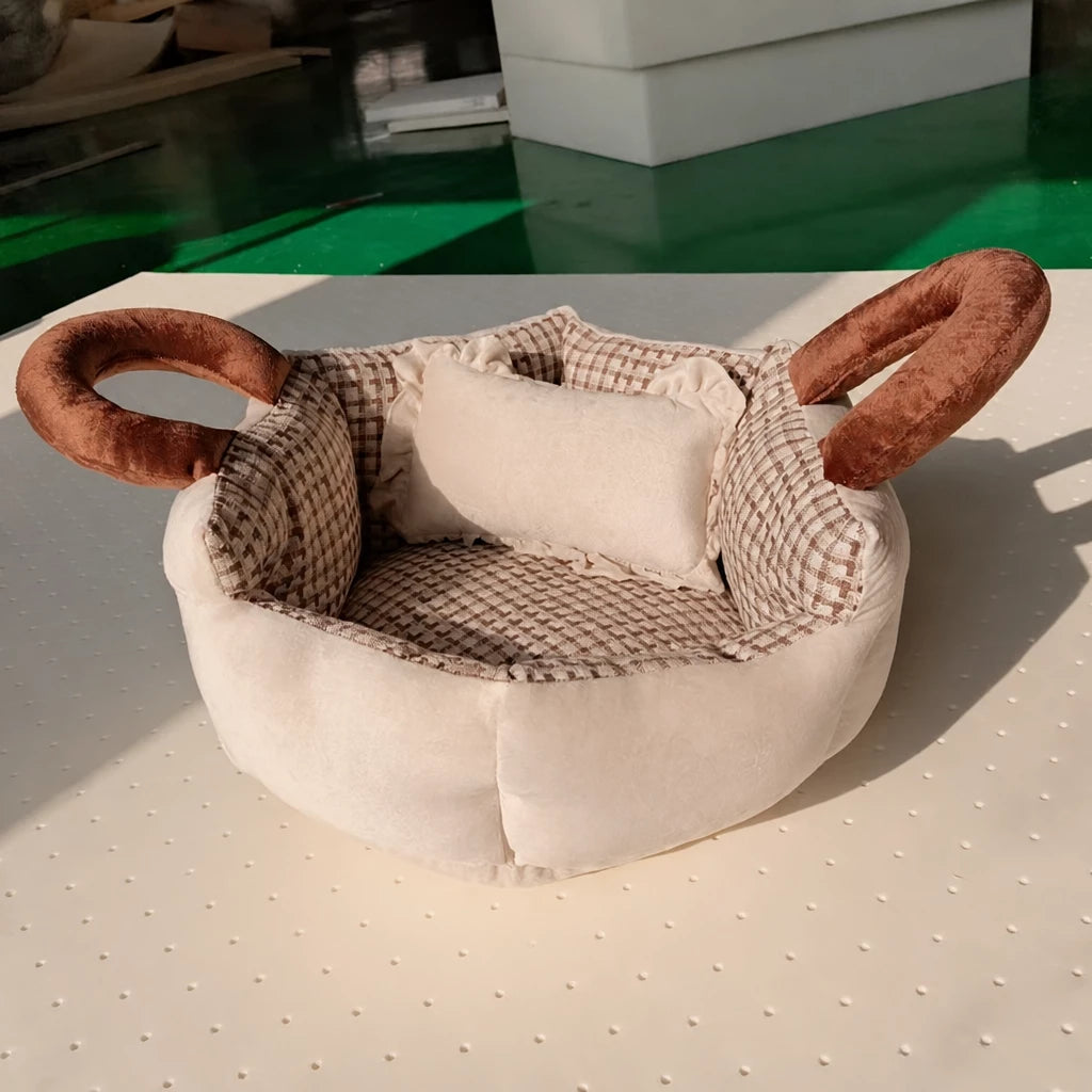 Portable Polyester Pet Bed with Carry Handle