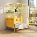 Multi-Level Cat Cage with Integrated Litter Box