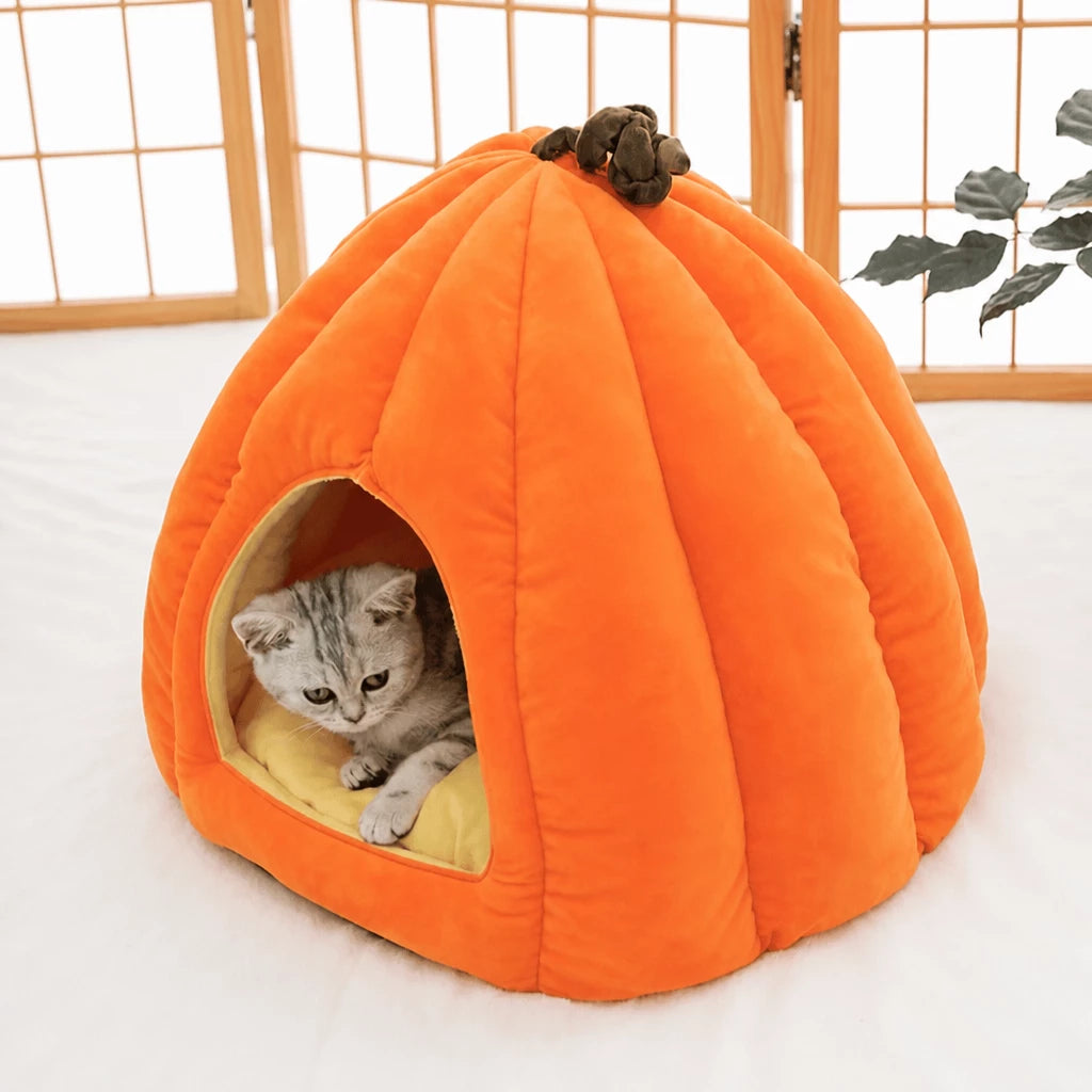 Enclosed Polyester Pet Bed for Cats and Small Dogs