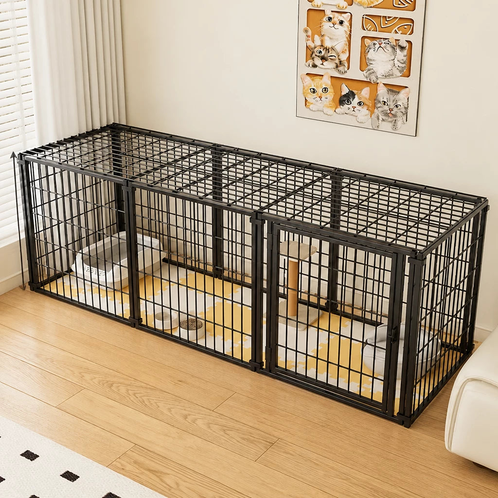 Covered Indoor Pet Playpen with Door