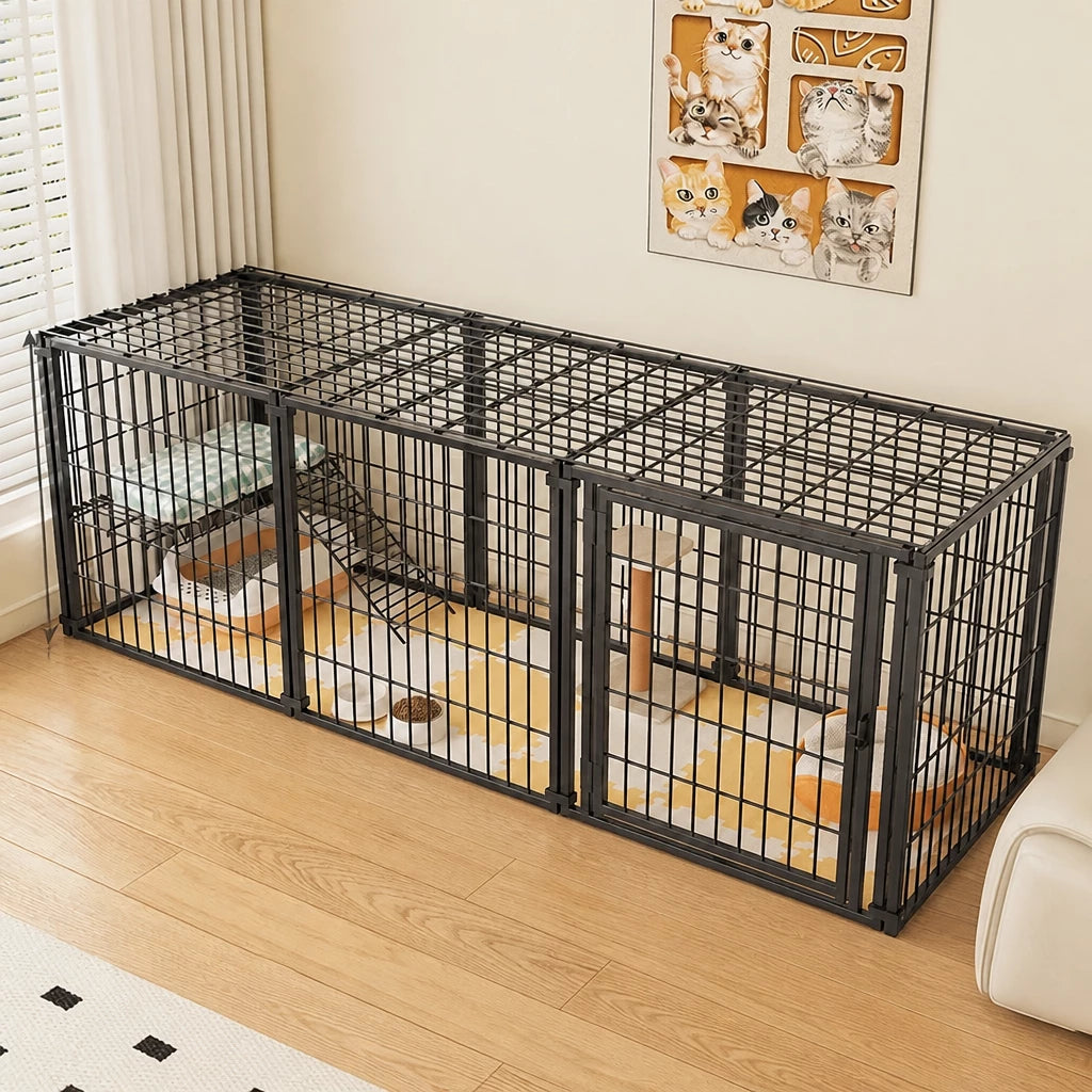 Covered Indoor Pet Playpen with Door