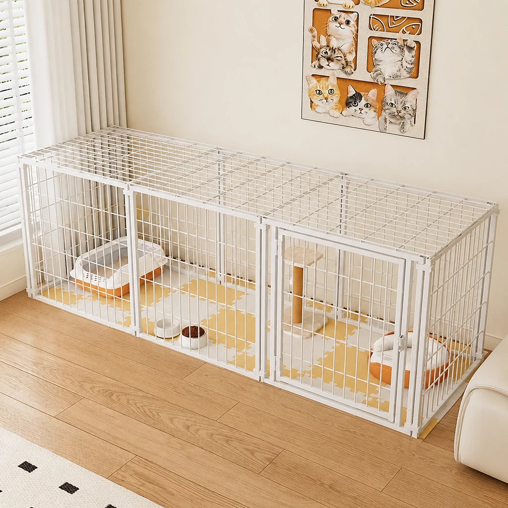 Covered Indoor Pet Playpen with Door